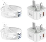 Picture of 20W USB-C Fast Charger Plug with 2M Cable – PD 3.0 Fast Charging Wall Adapter for iPhone 17/16/15 & Samsung Galaxy S25/S24