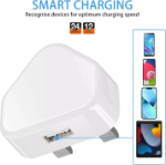 Picture of UK 3-Pin USB Wall Charger Plug – Single USB-A Mains Adapter for Smartphones, Tablets & USB Devices (White)
