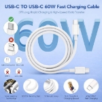 Picture of 20W USB-C Fast Charger Plug with 2M Cable – Dual Port PD Fast Charging Adapter for iPhone 17/16/15, Samsung Galaxy & USB-C Devices