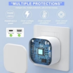 Picture of 20W USB-C Fast Charger Plug with 2M Cable – Dual Port PD Fast Charging Adapter for iPhone 17/16/15, Samsung Galaxy & USB-C Devices