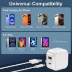 Picture of 20W USB-C Fast Charger Plug with 2M Cable – PD 3.0 Fast Charging Wall Adapter for iPhone 17/16/15 & Samsung Galaxy S25/S24