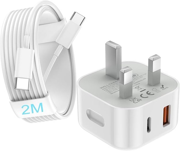 Picture of 20W USB-C Fast Charger Plug with 2M Cable – PD 3.0 Fast Charging Wall Adapter for iPhone 17/16/15 & Samsung Galaxy S25/S24