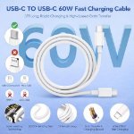 Picture of 20W USB-C Fast Charger Plug with 2M Cable – Dual Port PD Fast Charging Adapter for iPhone 17/16/15, Samsung Galaxy & USB-C Devices