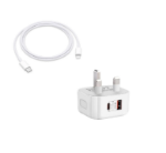 Picture of 20W USB-C PD Fast Charger Plug – Dual Port USB-C & USB-A Wall Adapter for iPhone, Samsung & USB Devices