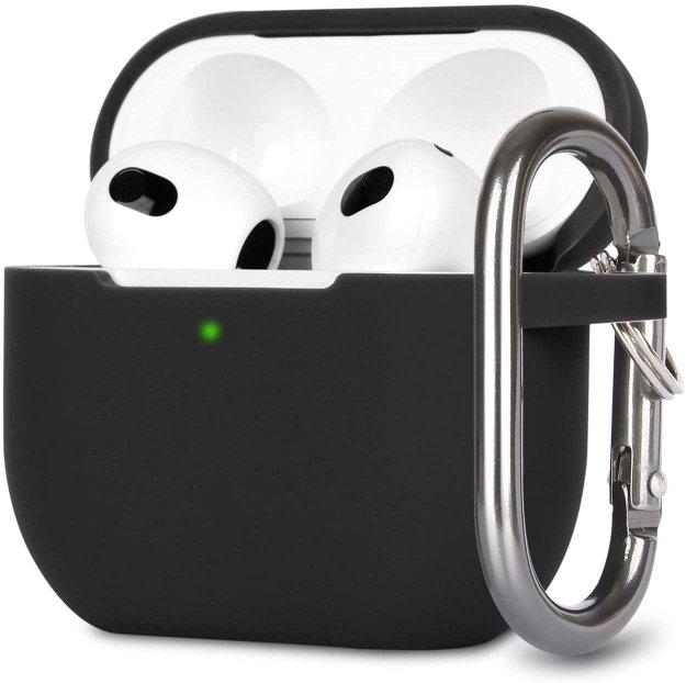 Picture of AirPods 3rd Generation Silicone Case Cover with Carabiner – Shockproof Protective Skin (LED Visible)