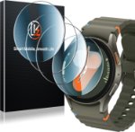 Samsung Galaxy Watch 7 44mm tempered glass screen protector installed