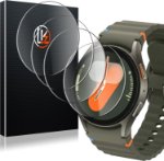 Samsung Galaxy Watch Ultra 47mm tempered glass screen protector installed