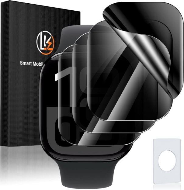 Apple Watch 46mm privacy screen protector anti spy TPU film installed