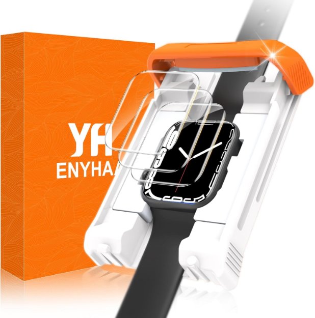 Apple Watch 41mm flexible EPU screen protector installed