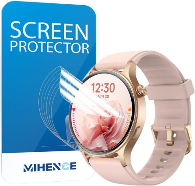 Fitpolo AR-01 smartwatch screen protector TPU film installed