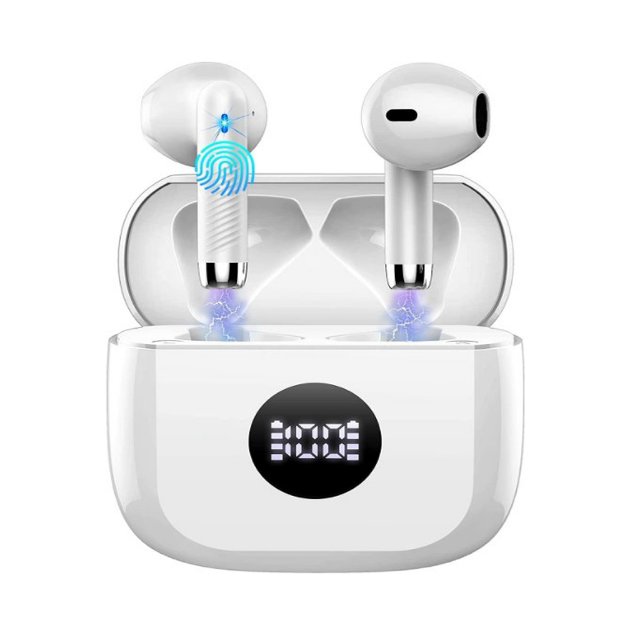 Wireless earbuds with Bluetooth 5.4 and noise cancelling microphones