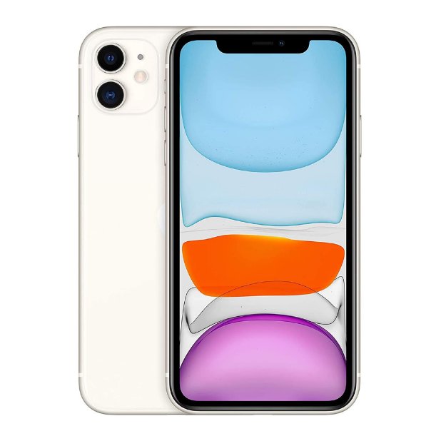 Apple iPhone 11 White Front Display View with Bright Screen