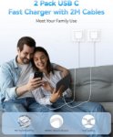 Picture of 2 Pack  20W PD USB C Charger Plug Fast Charge with 3M USB C Cable for iPhone– Fast Charging Lightning Cable UK