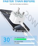 Picture of 2 Pack  20W PD USB C Charger Plug Fast Charge with 3M USB C Cable for iPhone– Fast Charging Lightning Cable UK