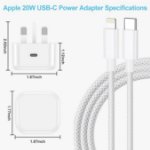 Picture of 20W iPhone Charger Fast Charging Plug with 2M Lightning Cable – USB-C PD Adapter UK