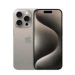 Apple iPhone 15 Pro Natural Titanium front display view