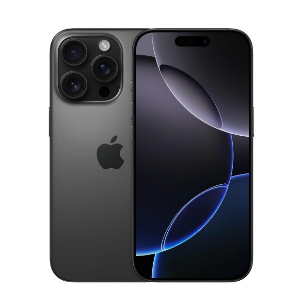Apple iPhone 16 Pro Black Titanium front display view
