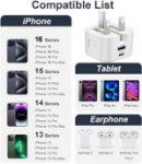 Picture of 20W Dual Port iPhone Charger Plug USB-A & USB-C – PD Fast Charging Adapter UK