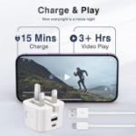 Picture of 20W Dual Port iPhone Charger Plug USB-A & USB-C – PD Fast Charging Adapter UK