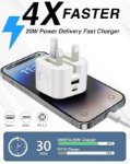 Picture of 20W Dual Port iPhone Charger Plug USB-A & USB-C – PD Fast Charging Adapter UK