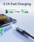 Picture of USB-A to USB-C Cable 2M Fast Charging 3.1A QC 3.0 Braided – Type C Charger Cable UK