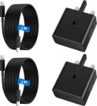 Picture of 2 Pack 25W USB-C Samsung Fast Charger with 3M Cable – Super Fast Charging Plug UK