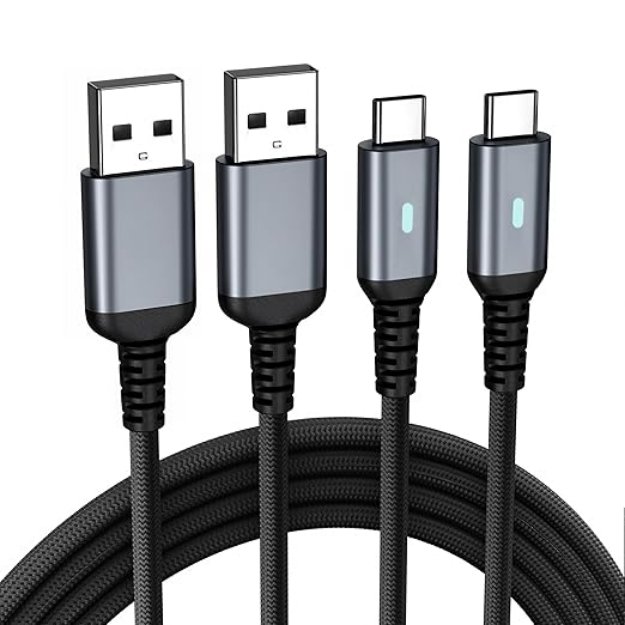 Picture of 2 Pack USB-A to USB-C Cable 6FT Fast Charging – Braided Type C Charger Cable UK