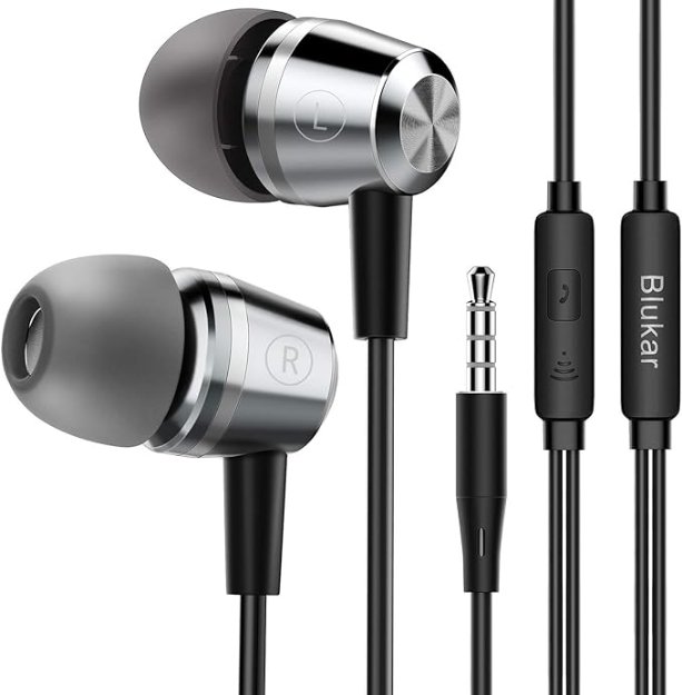 Picture of 3.5mm Wired Earphones with Microphone – In-Ear Headphones Noise Isolating UK