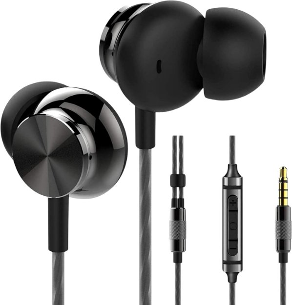 Picture of Wired Earphones with Microphone & Volume Control – Bass In-Ear Headphones UK