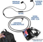 noise isolating in ear headphones black