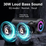 30w deep bass bluetooth speaker portable