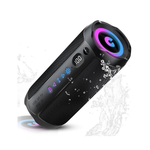portable bluetooth speaker with rgb lights black