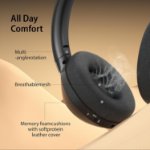 Foldable noise cancelling headphones black gold