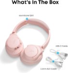 Pink headphones with adjustable headband
