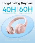 Bluetooth headphones with modern design pink