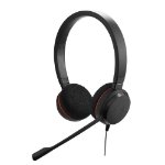 Black USB stereo office headset with microphone