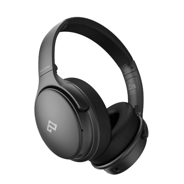 Black over ear wireless noise cancelling headphones