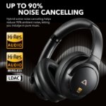 Noise cancelling headphones with memory foam cushions