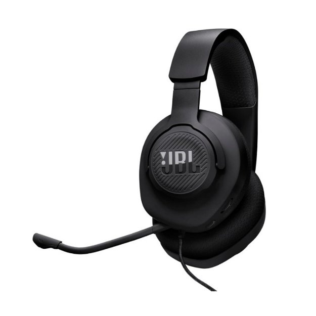 Black wired over ear gaming headset with microphone