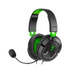 Black and green wired gaming headset over ear