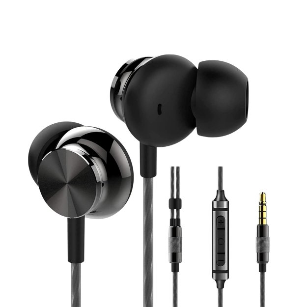Picture of Wired Earphones with Microphone & Volume Control – Bass In-Ear Headphones UK