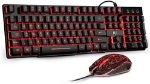 Picture of LED Gaming Wired Light Up Keyboard and Mouse with 3 Colors Backlit (Red,Purple,Blue)
