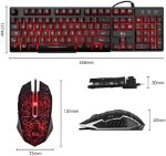 Picture of LED Gaming Wired Light Up Keyboard and Mouse with 3 Colors Backlit (Red,Purple,Blue)