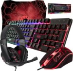 Picture of Gaming Keyboard and Mouse with Mouse pad and Gaming Headset, Wired LED RGB Backlight Bundle for PC Gamers Users - 4 in 1 Gift Box Edition