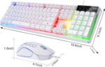Picture of White RGB Gaming Keyboard and Mouse Combo Wired UK Layout Ergonomic Set