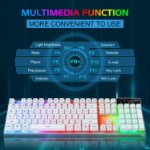 Picture of White RGB Gaming Keyboard and Mouse Combo Wired UK Layout Ergonomic Set