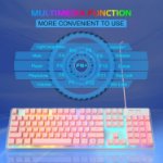 Picture of Pink RGB Gaming Keyboard and Mouse Combo Wired Full Size Ergonomic Set