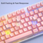 Picture of Pink RGB Gaming Keyboard and Mouse Combo Wired Full Size Ergonomic Set