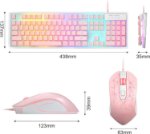 Picture of Pink RGB Gaming Keyboard and Mouse Combo Wired Full Size Ergonomic Set