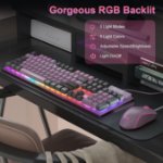 Picture of RGB Gaming Keyboard and Mouse Combo Blackcurrant Wired 104 Keys LED Set